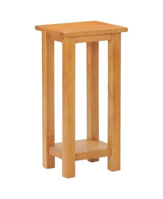 Side Table 10.6"x9.4"x21.7" Solid Oak Wood