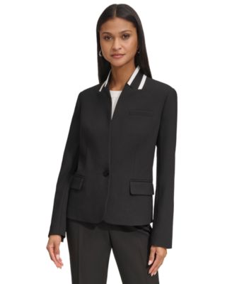 Karl Lagerfeld Women's Reverse Lapel One Button Blazer