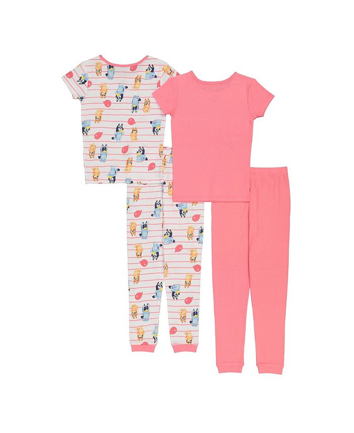 Bluey Little Girls Cotton Pajama, 4 Piece Set - Macy's