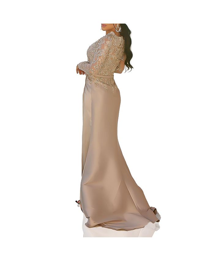 Terani Couture - Beaded High Neck Sheath Gown 151M0352B main image 1