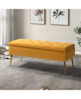 Kajana Transitional Velvet Upholstered Flip Top Storage Bench