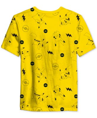 Pokémon Big Boys Pikachu All Over Print Crewneck T-Shirt