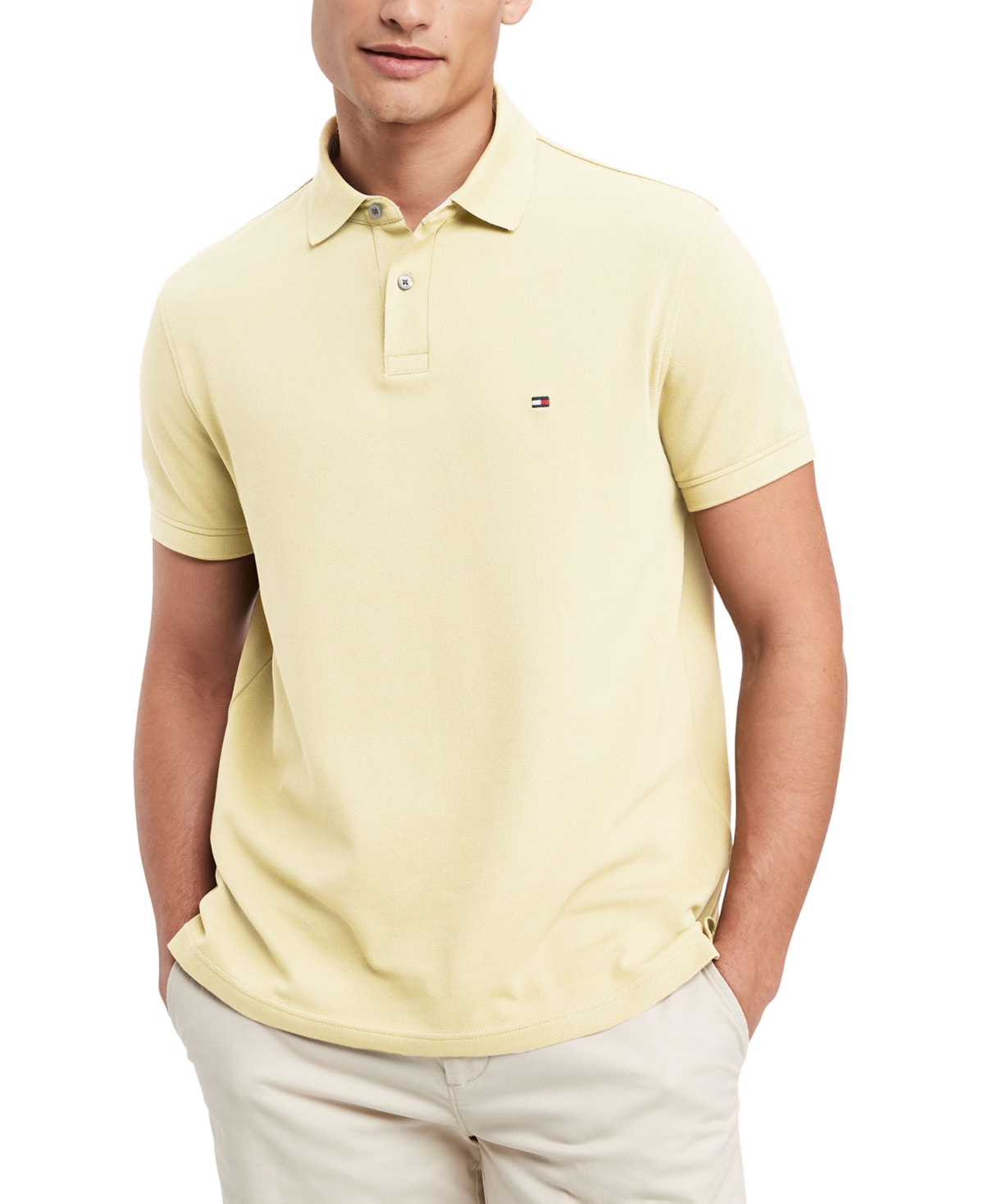 Shop Tommy Hilfiger Men's Cotton Classic Fit 1985 Polo In Yellow Tulip