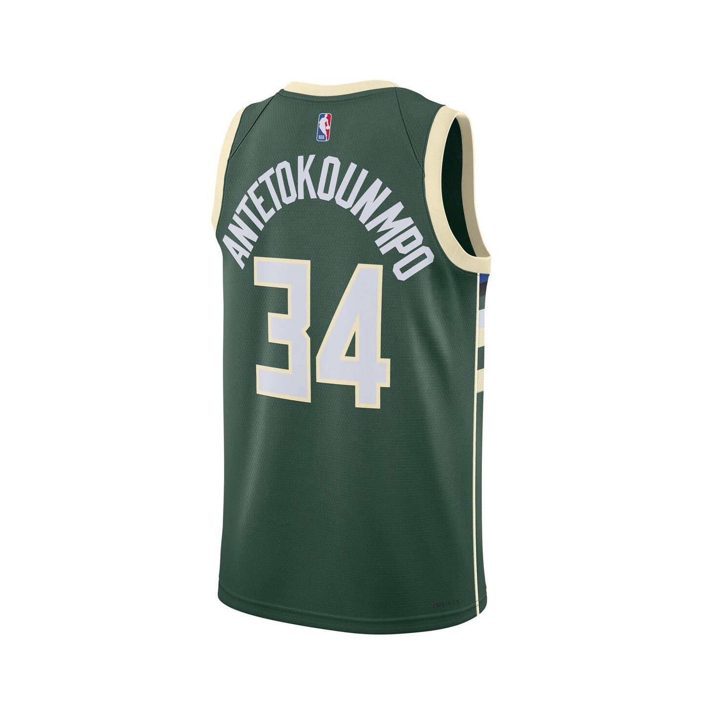 Топ Jordan Nike Giannis Antetokounmpo Milwaukee Bucks Swingman Jersey, цвет: Тёмно-зелёный — фото 3
