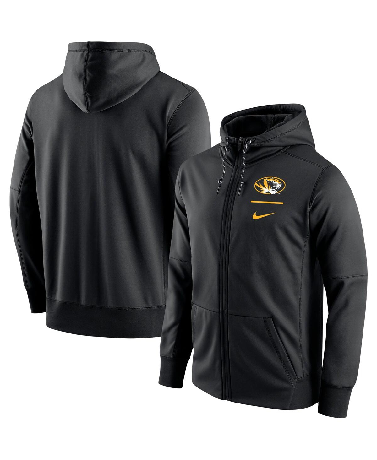Shop Nike Men's  Black Missouri Tigers Logo Stack Performance Full-zip Hoodie