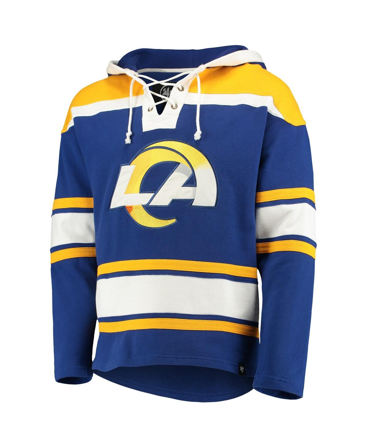 Men's '47 BrandLos Angeles Rams Lacer V-Neck Pullover Hoodie - Royal