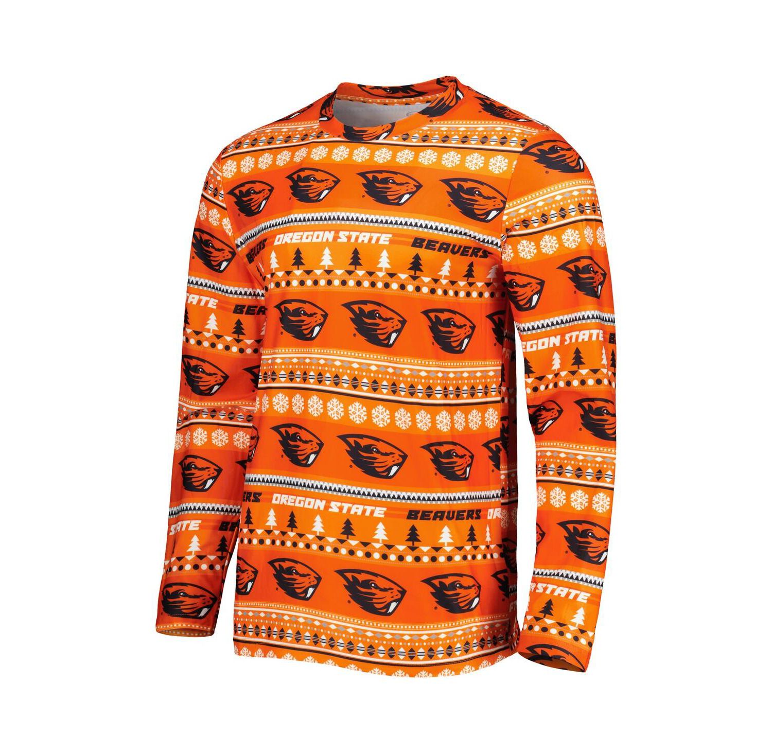 Men's Orange Oregon State Beavers Swivel Long Sleeve T-shirt and Pants Sleep Set