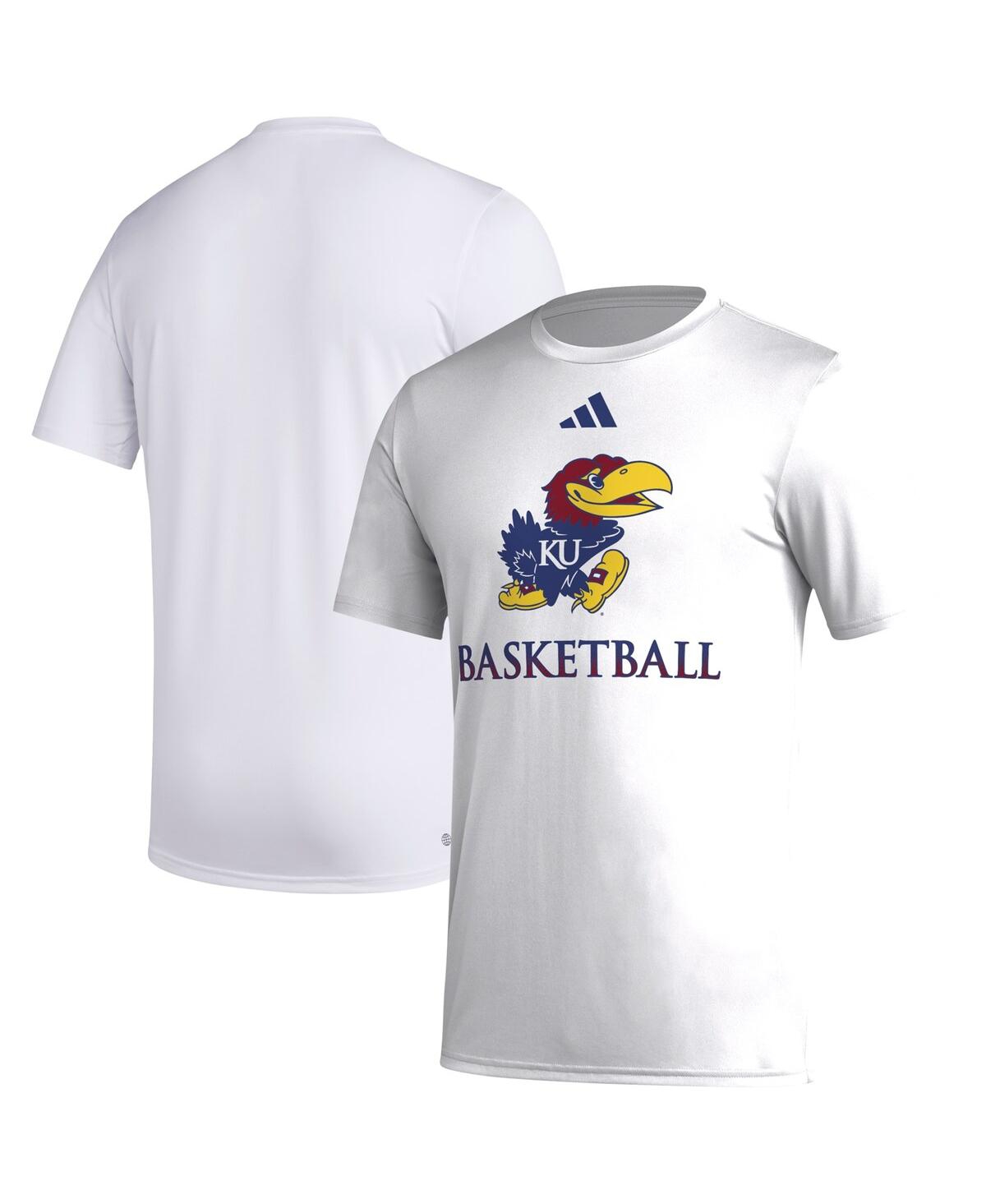 Shop Adidas Originals Men's Adidas White Kansas Jayhawks Fadeaway Basketball Pregame Aeroready T-shirt