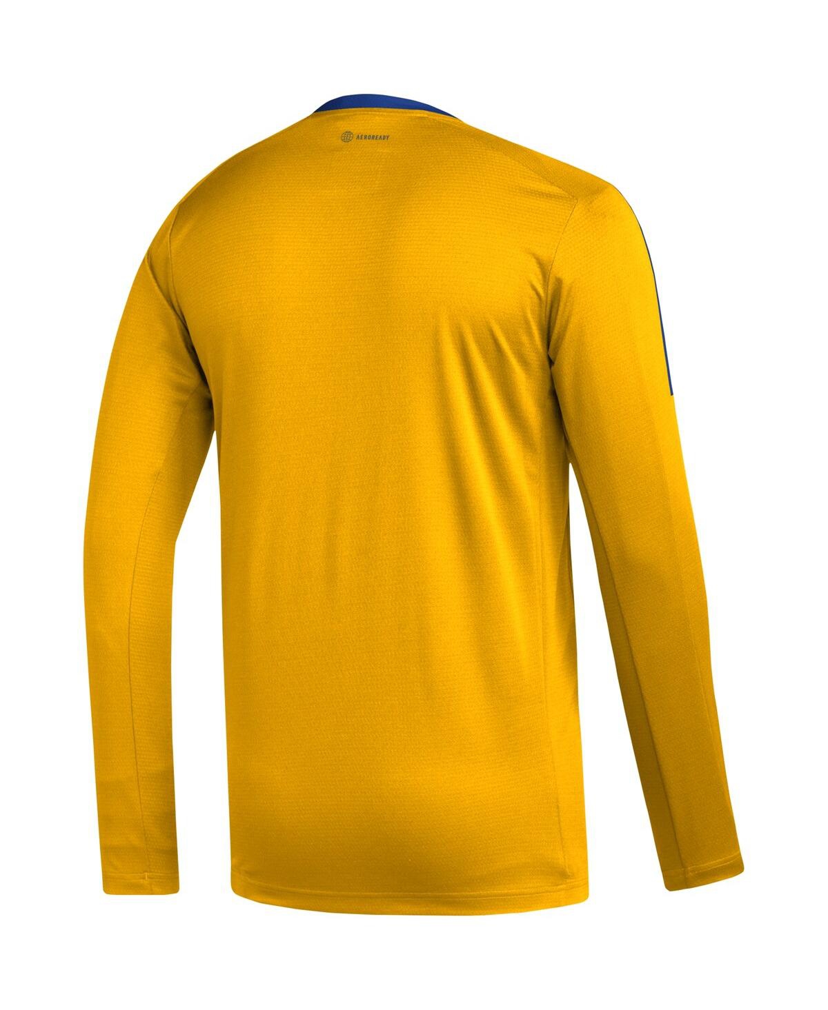 Shop Adidas Originals Men's Adidas Gold St. Louis Blues Aeroready Long Sleeve T-shirt