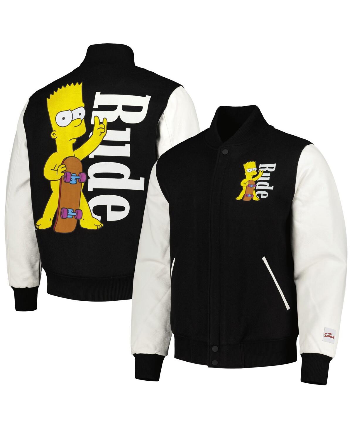 Freeze Max Men's  Black The Simpsons Rude Full-zip Varsity Jacket
