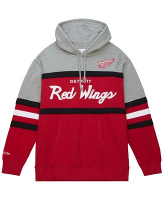 Men's Red, Gray Detroit Red Wings Head Coach Pullover Hoodie