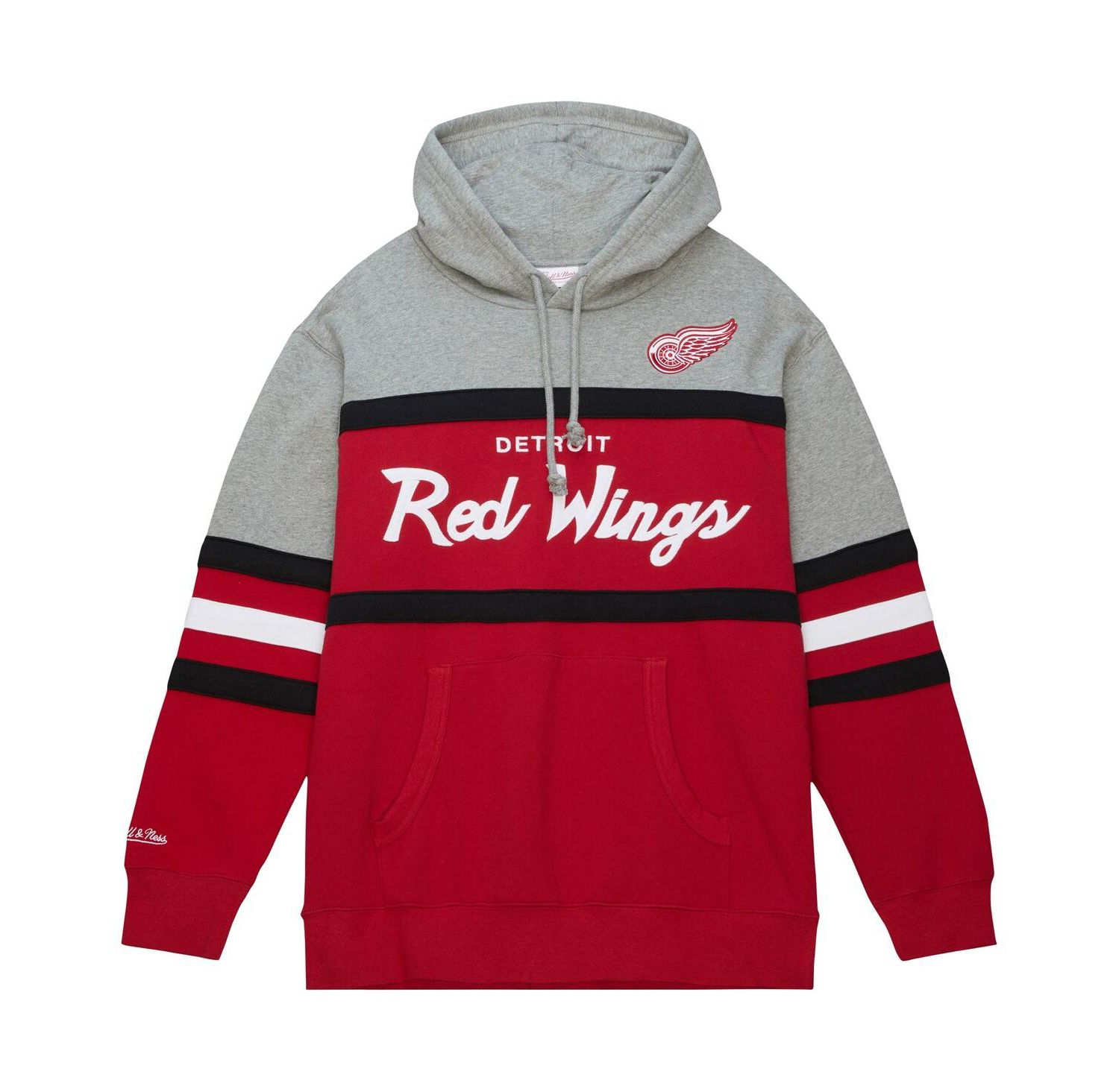 Men's Red, Gray Detroit Red Wings Head Coach Pullover Hoodie