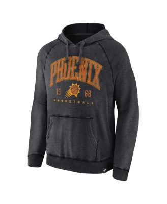 Men's Heather Charcoal Distressed Phoenix Suns Foul Trouble Snow Wash Raglan Pullover Hoodie