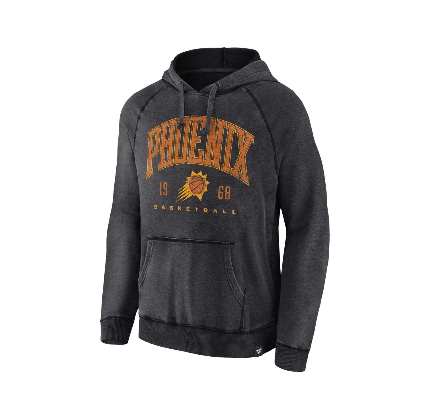 Men's Heather Charcoal Distressed Phoenix Suns Foul Trouble Snow Wash Raglan Pullover Hoodie
