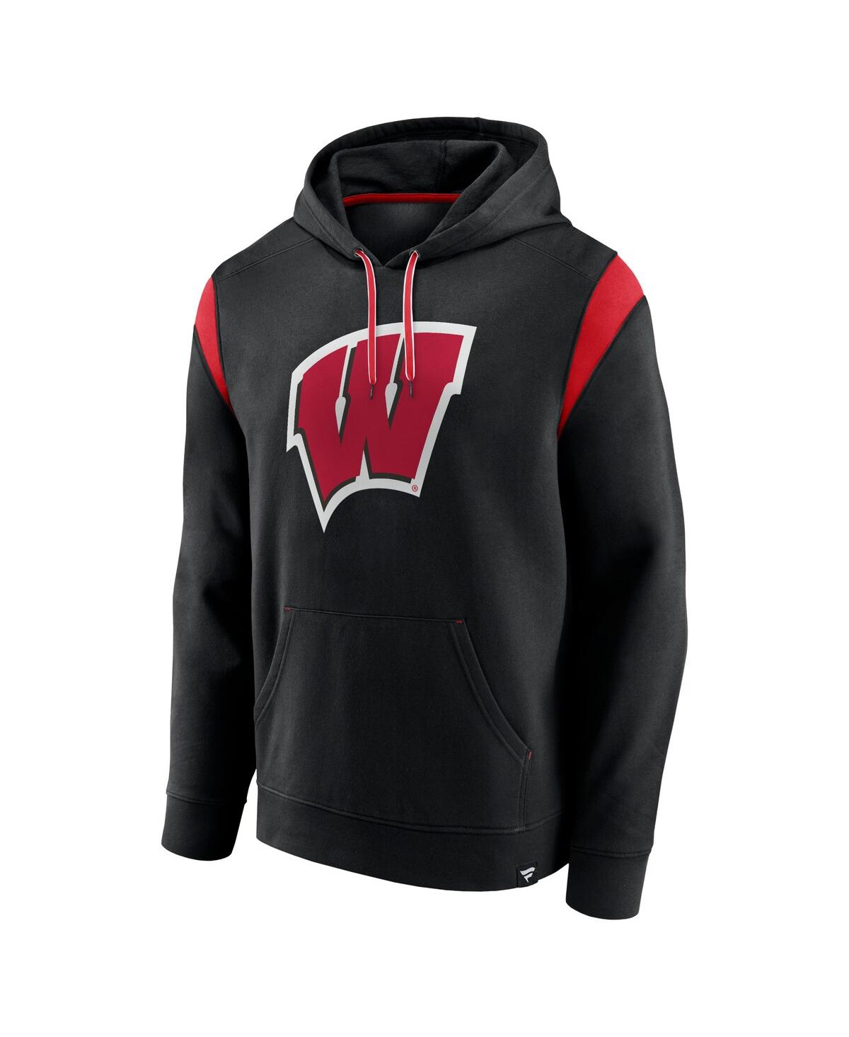Men's FanaticsWisconsin Badgers Gym Rat Pullover Hoodie - Black