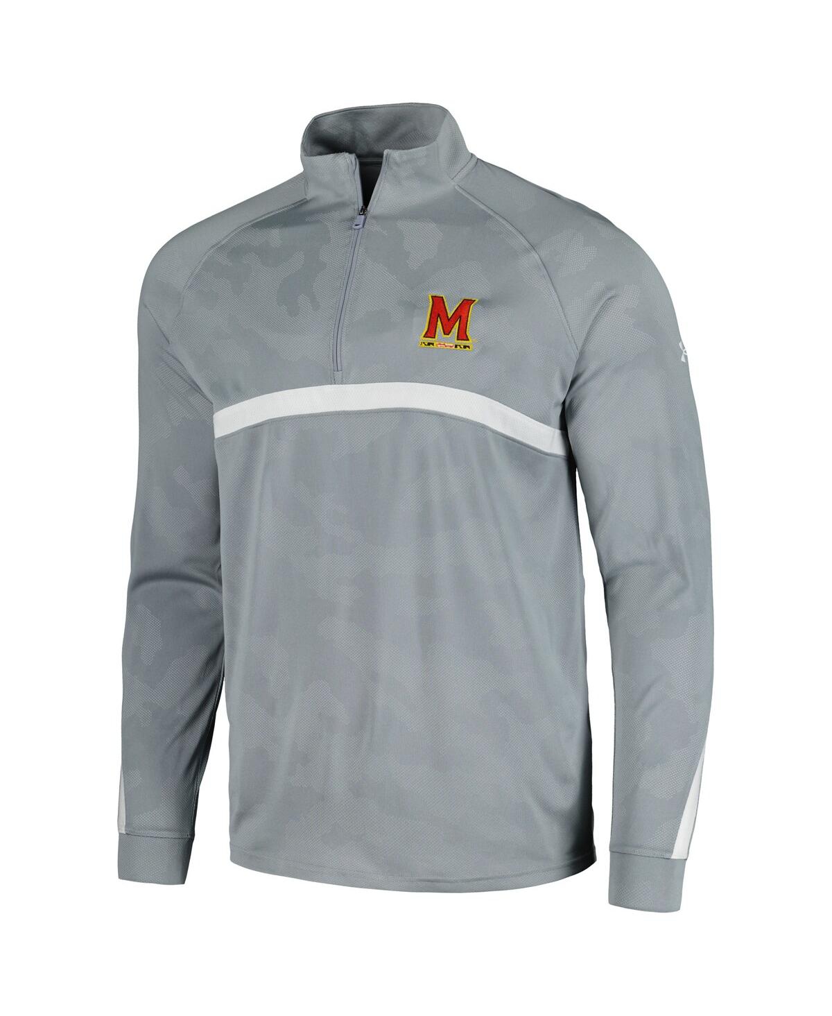 Men's Under ArmourMaryland Terrapins Game Day Camo Raglan Quarter-Zip Top - Steel