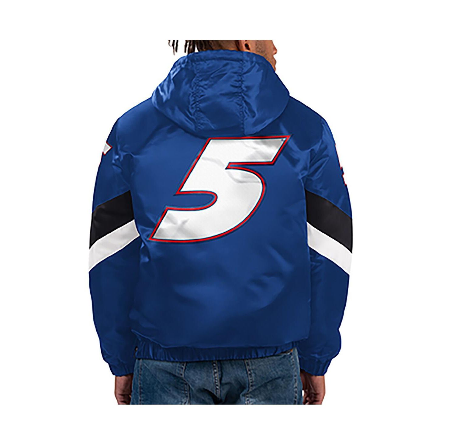 Men's Royal Kyle Larson Home Team Satin Half-Zip Hoodie Jacket