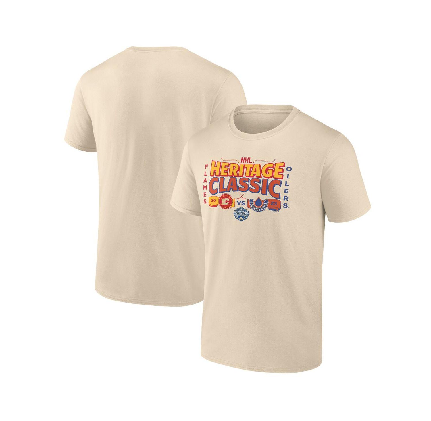 Men's Cream 2023 NHL Heritage Classic Matchup T-shirt