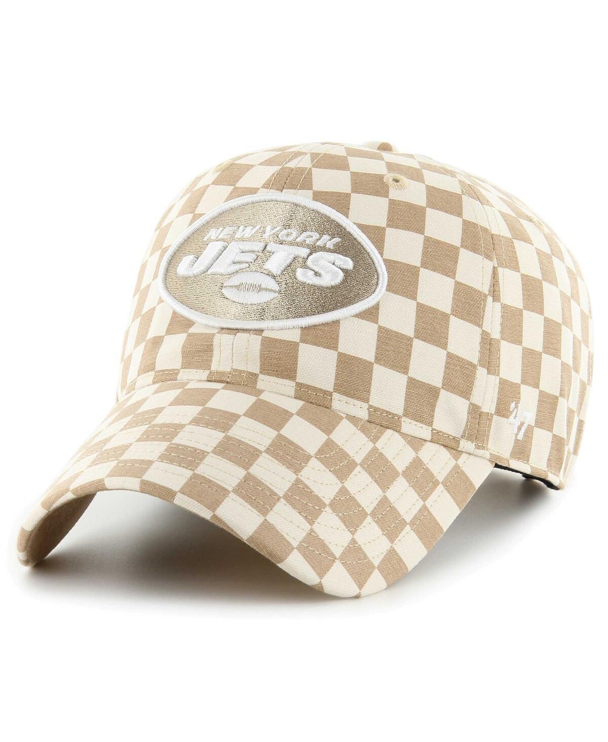 47 Brand Women's ' Tan New York Jets Vibe Check Clean Up Adjustable Hat