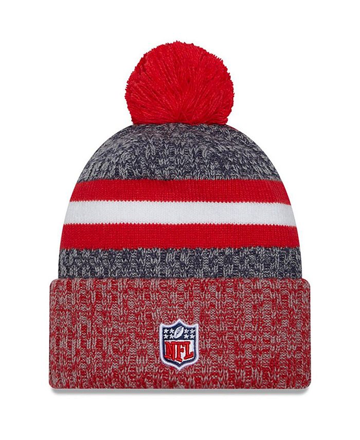 New Era Men's Navy, Red New England Patriots 2023 Sideline Sport Cuffed ...