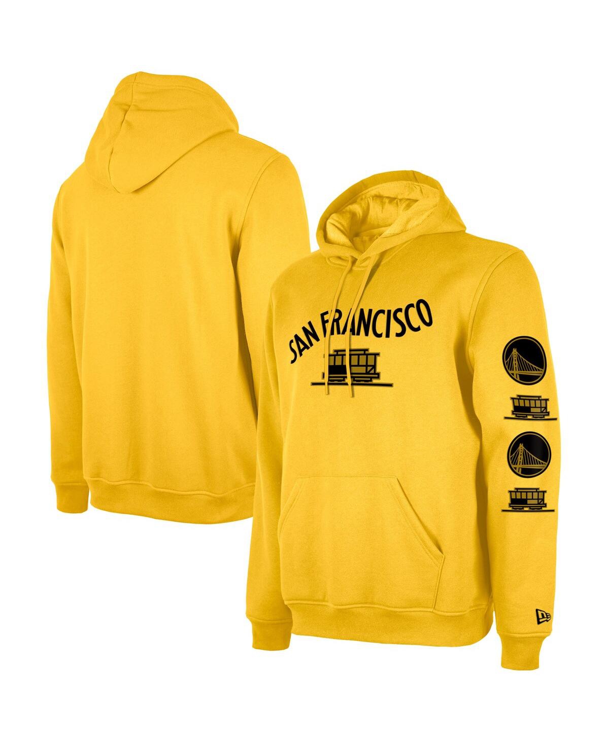 Shop New Era Men's  Gold Golden State Warriors Big And Tall 2023/24 City Edition Pullover Hoodie