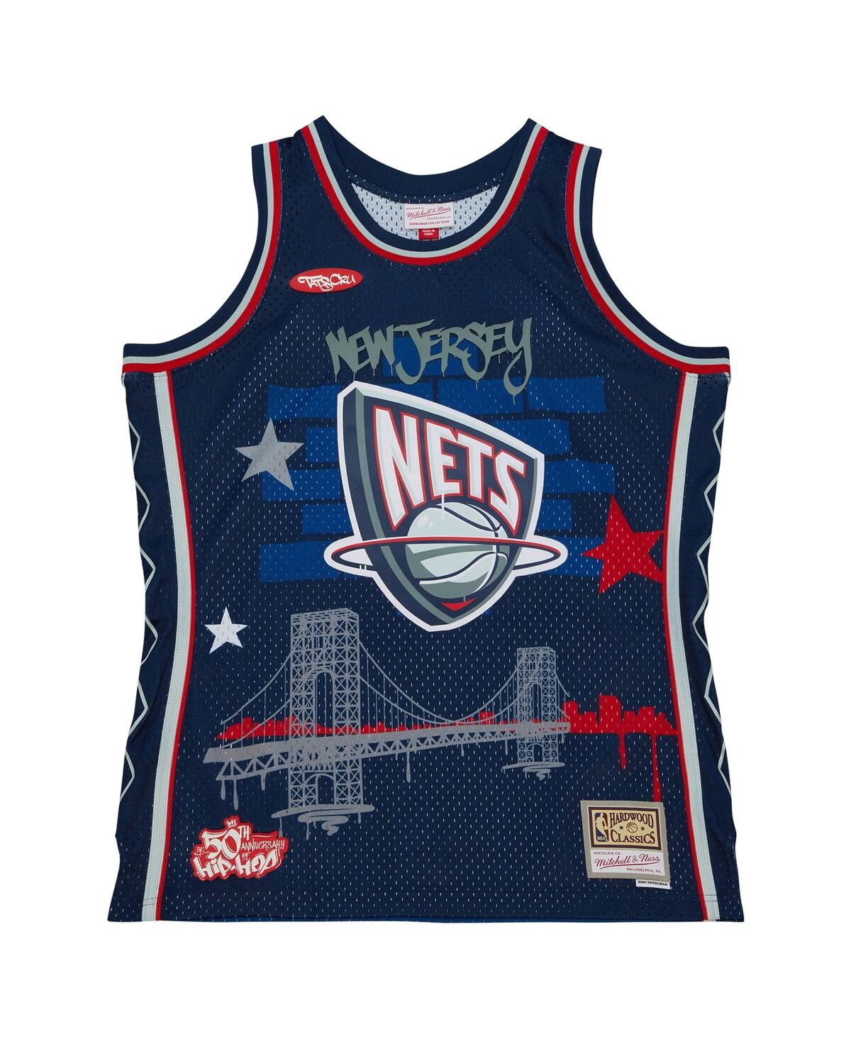 Men's Mitchell & Ness x Tats CruNew Jersey Nets Hardwood Classics Fashion Jersey - Navy