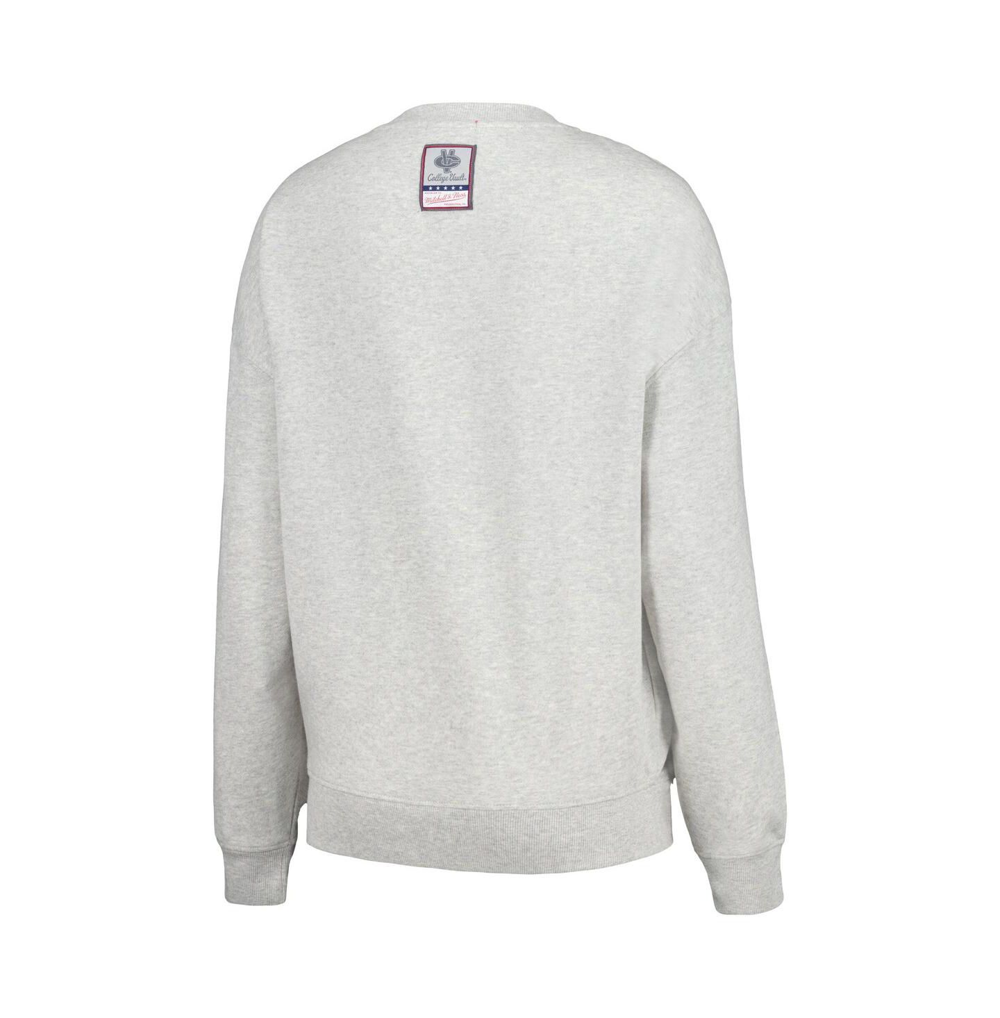 Женская толстовка Mitchell & Ness Heather Gray Florida Gators Oversized Logo Lightweight Pullover — фото 2