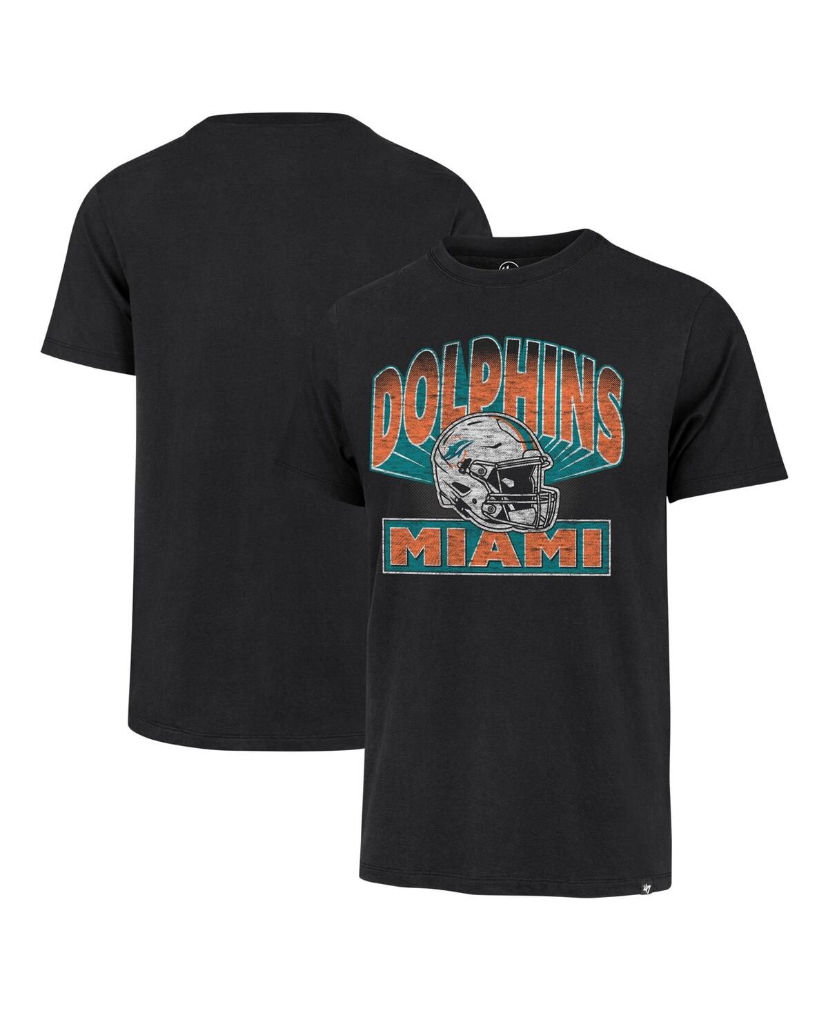 47 Brand Men's ' Black Distressed Miami Dolphins Amplify Franklin T-shirt