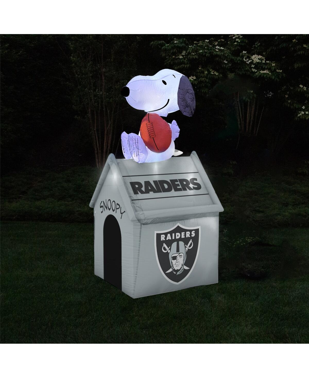 Shop Sporticulture Las Vegas Raiders Inflatable Snoopy Doghouse In Gray