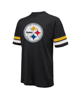 Men's Threads T.J. Watt Black Distressed Pittsburgh Steelers Name and Number Oversize Fit T-shirt