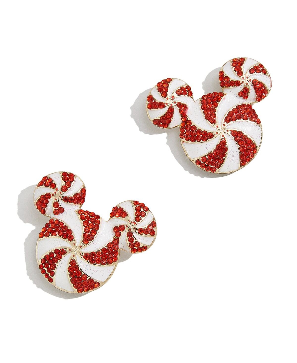 Baublebar Women's  Mickey Mouse Candy Cane Statement Earrings In Red
