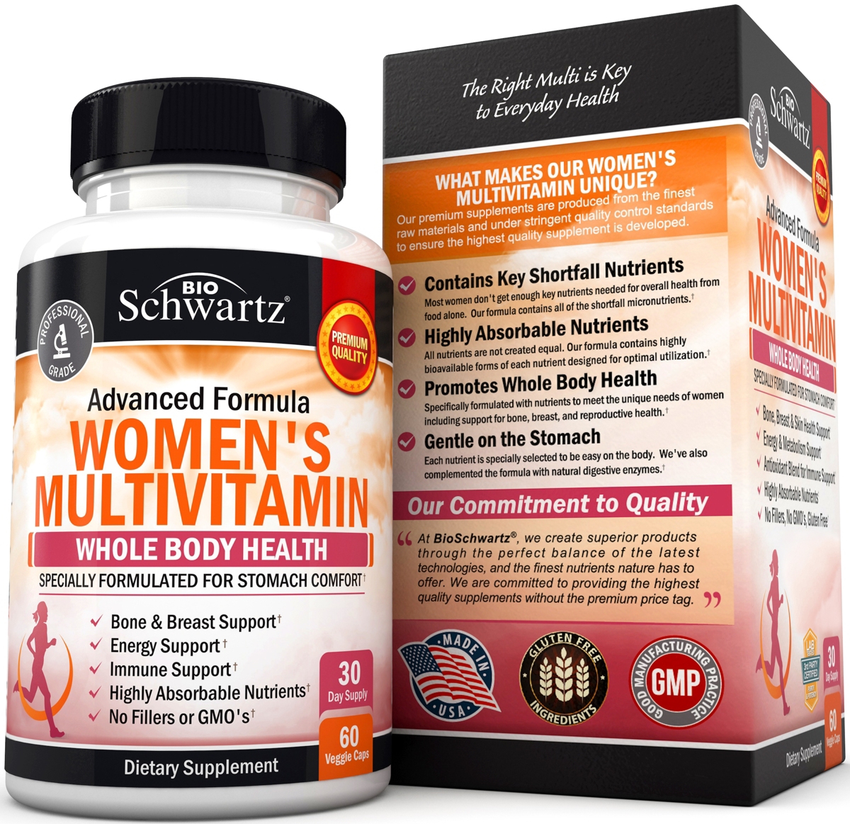 BioSchwartz Women's Multivitamin Capsule, Energy Supplement for Women, Whole Body Health Vitamins, Bioschwartz, 60ct