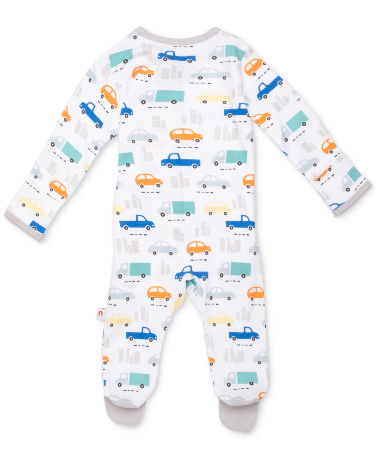 Easy = Magnetic Close Baby Boys Magnetic Printed Cotton Footed Coverall