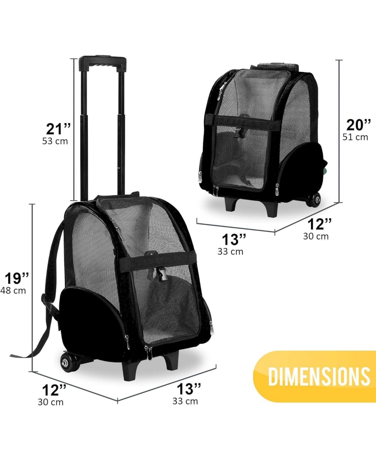 Kopeks Backpack Pet Travel Carrier with Double Wheels
