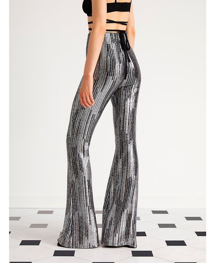 High-Waisted Flared Pants, NOCTURNE