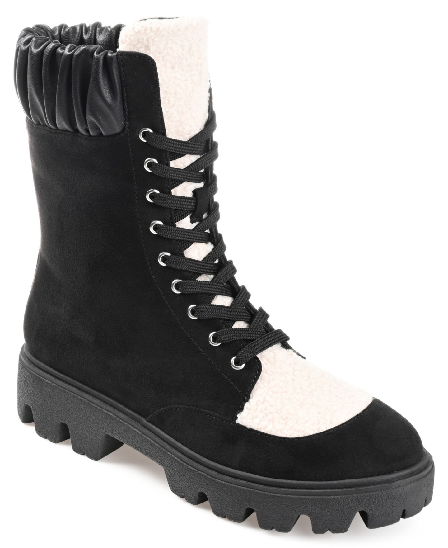 Женские ботинки Journee Collection Elinor Lug Sole Lace Up, цвет: Чёрный — фото 1