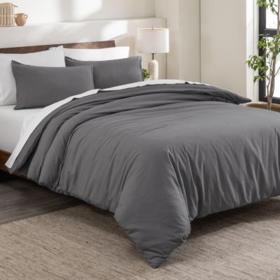 90" x 90"Bare Home Cotton Flannel Full/Queen Duvet Cover Set