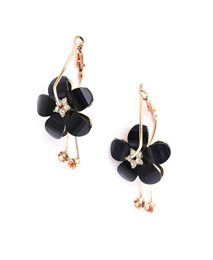 SOHI Women's Black Flower Drop Earrings Macy's