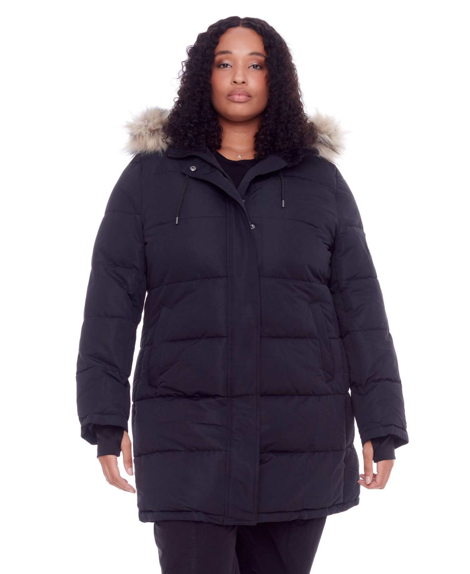 Plus Size Aulavik Down Mid-length Hooded Parka Coat