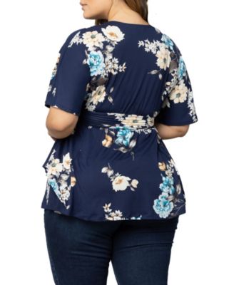 Plus Size Encore Short Sleeve Printed Top