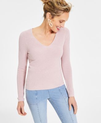 I.N.C. International Concepts - Women's V-Neck Metallic Sweater