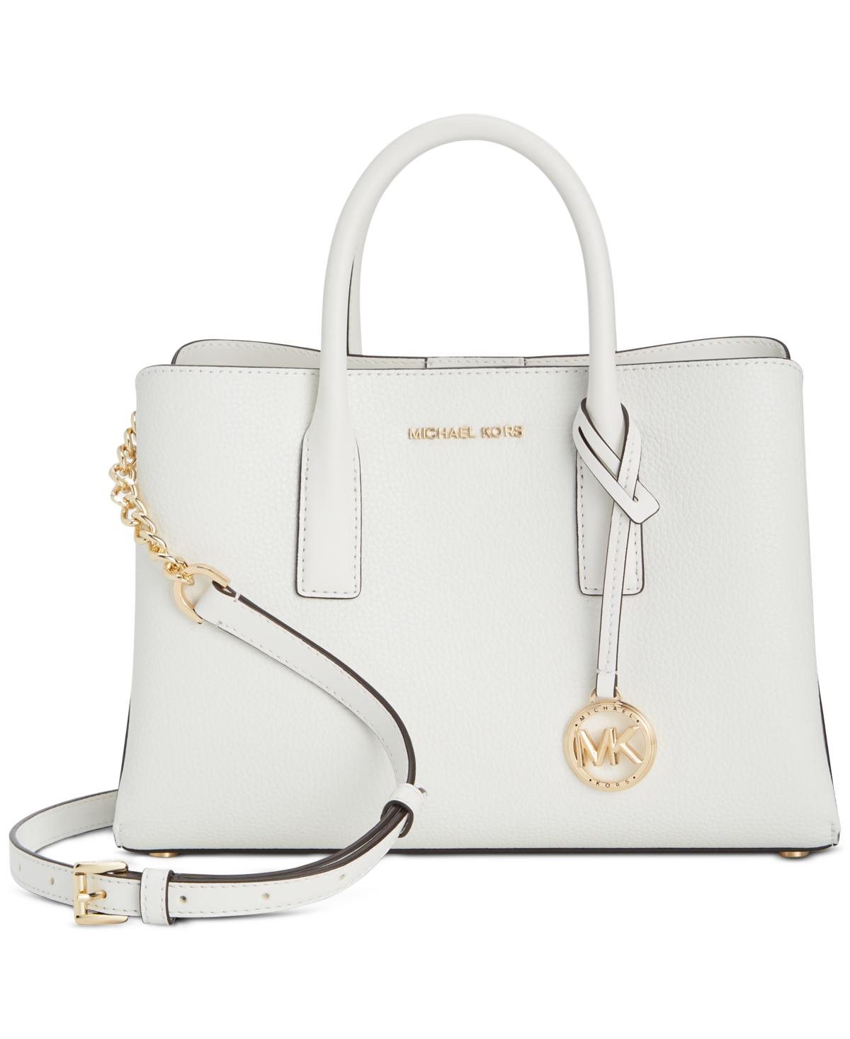 Michael Kors Michael  Ruthie Small Leather Satchel In Optic White
