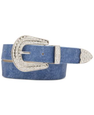 Steve Madden - Women's Denim Rhinestone Western Belt