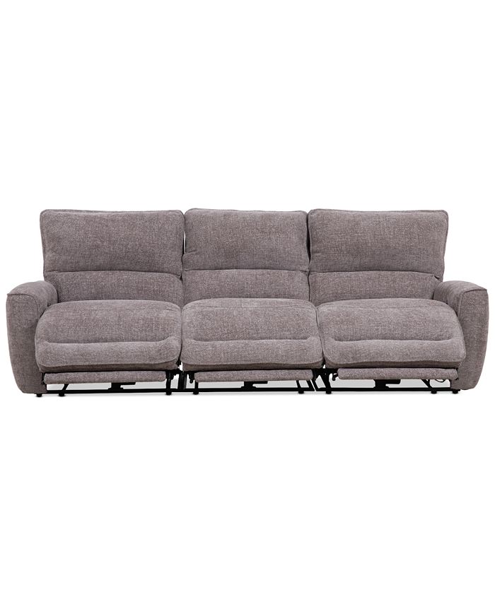 Furniture Deklyn 106" 3Pc. Fabric Sofa with 3 Power Recliners, Created