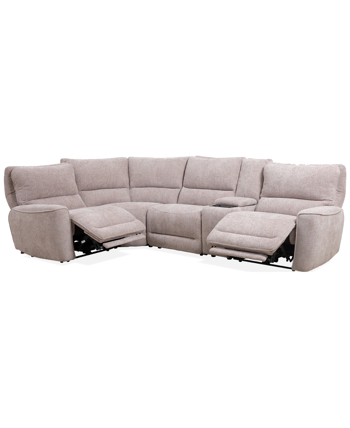 Deklyn 5-Pc. Zero Gravity Fabric Sectional with 2 Power Recliners & 1 Console, Created for Macy's