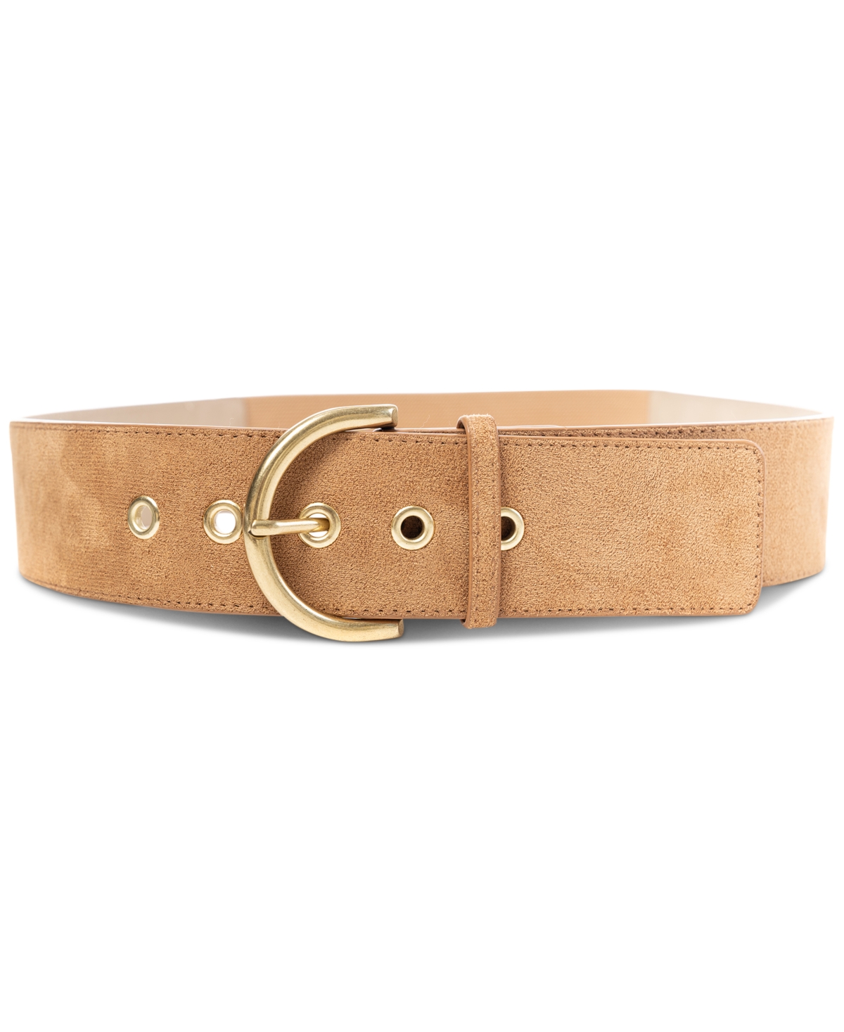 Style & Co Women's Faux-suede Stretch Belt, Created For Macy's In Cognac