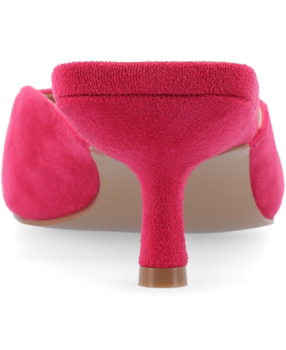 Shop Journee Collection Women's Larna Square Toe Slip On Kitten Heels In Fuchsia