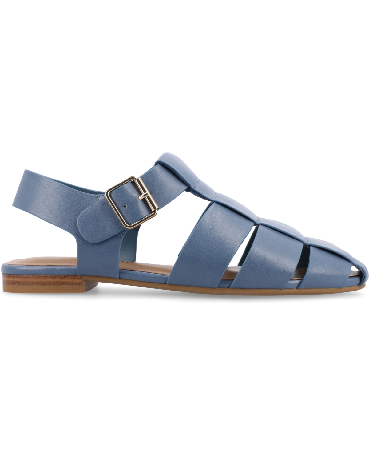 Journee Collection Womens Cailinna Ankle Strap Flat Sandals In Blue
