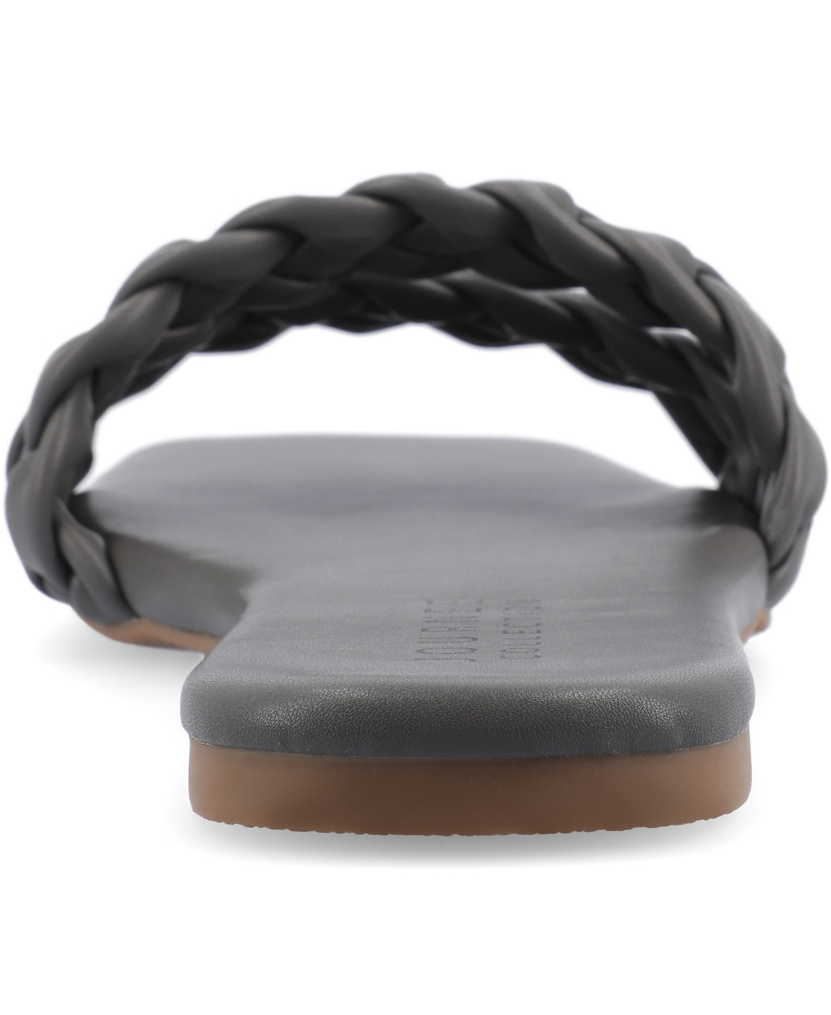 Journee Collection Women's Sawyerr Wide Width Braided Square Toe Sandals In Gray