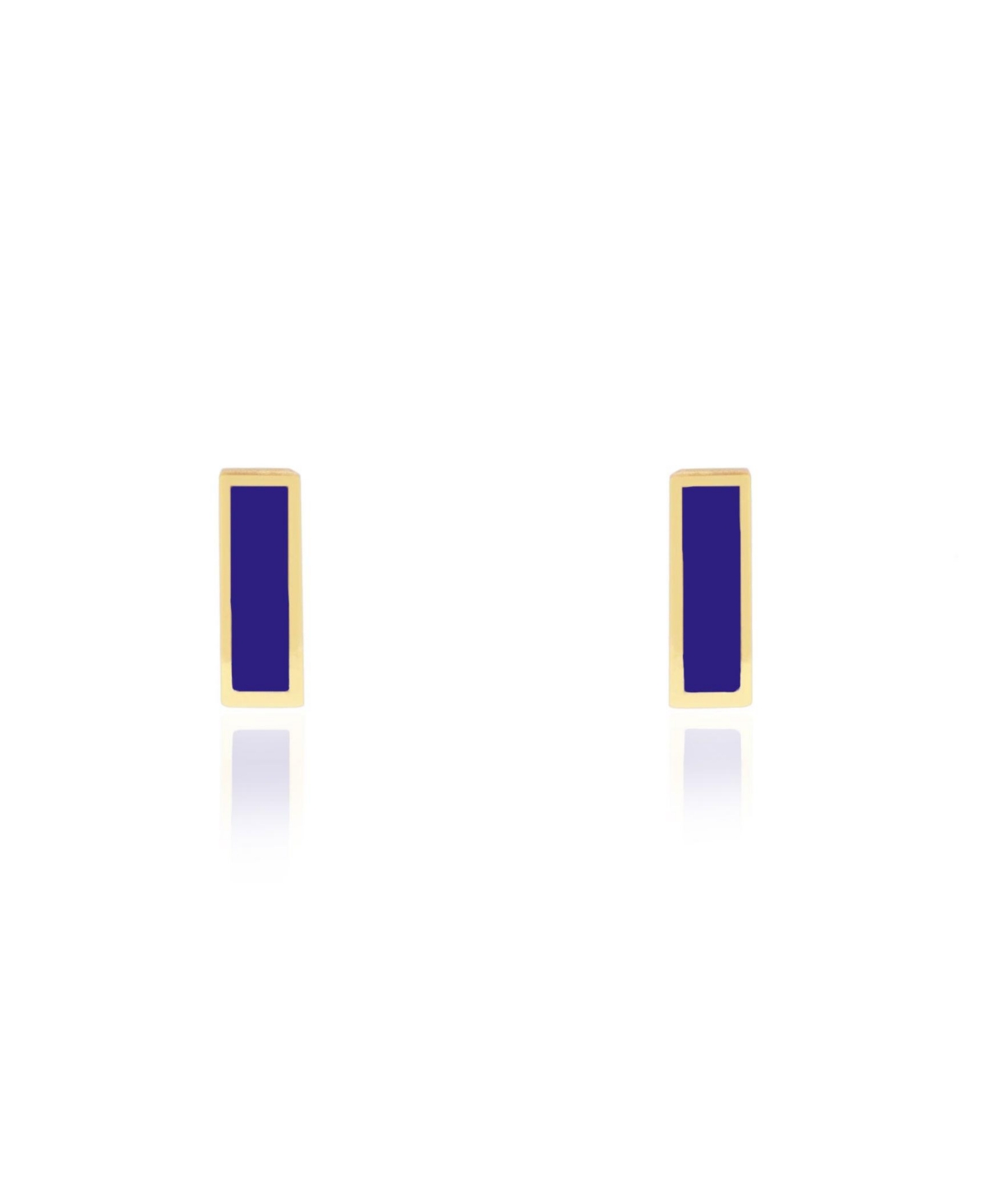 Lapis Bar Stud Earrings - Blue